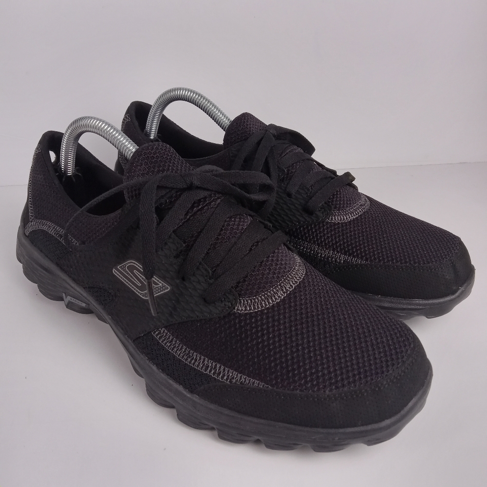 Skechers Go Walk 2 Walking Shoes Womens 11 Black Athletic Mesh Upper Lace Up
